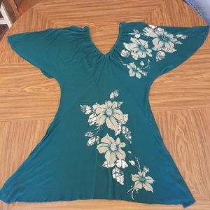 Silver Flower Tunic Top
